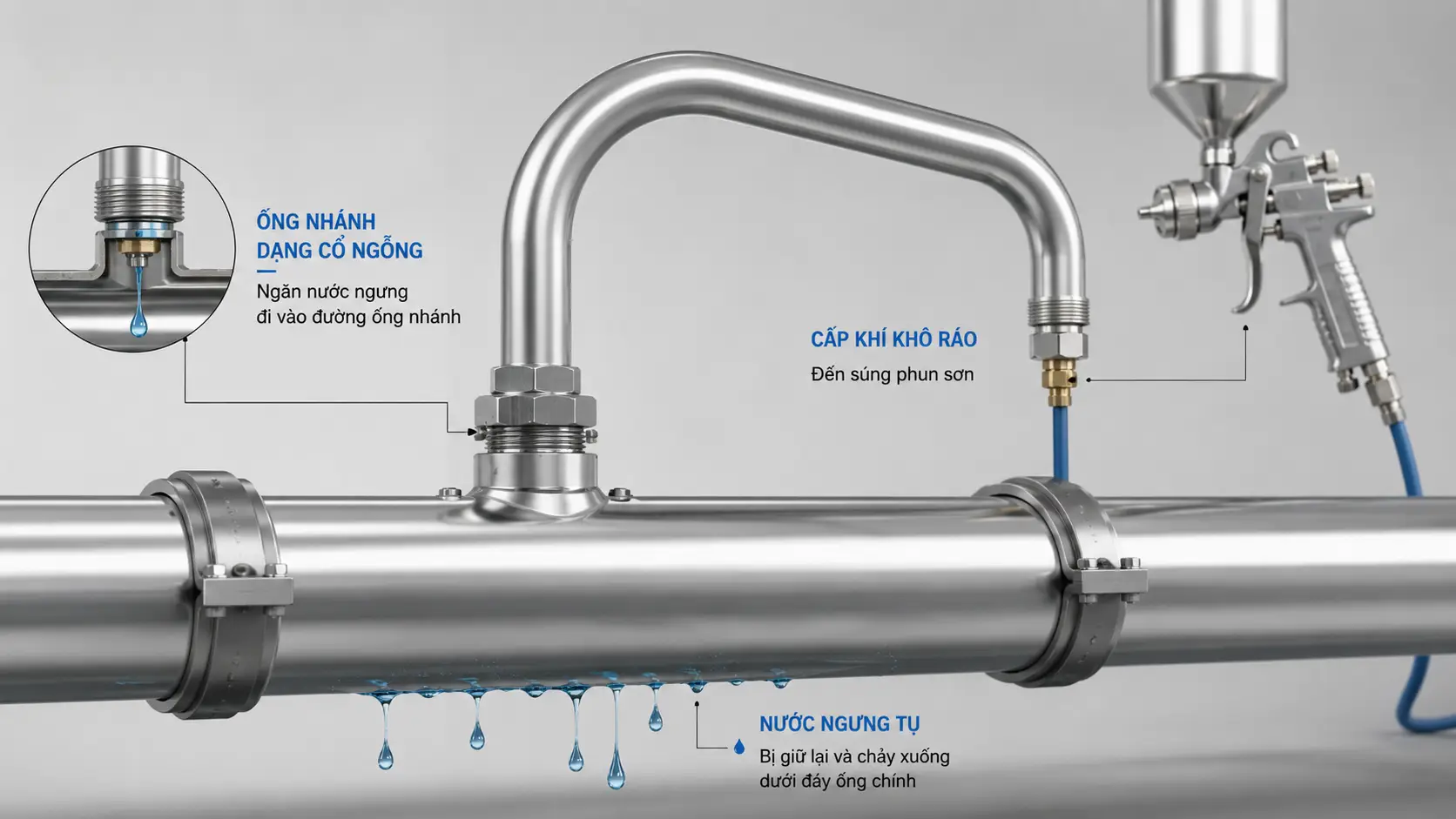 lắp đặt đường ống máy nén khí