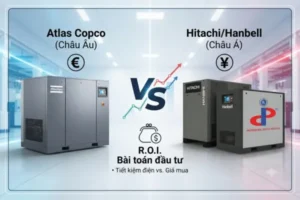 Máy nén khí trục vít: Cuộc chiến ROI giữa "Đại gia" Châu Âu và "Cường quốc" Châu Á – Lựa chọn nào cho nhà máy của bạn?