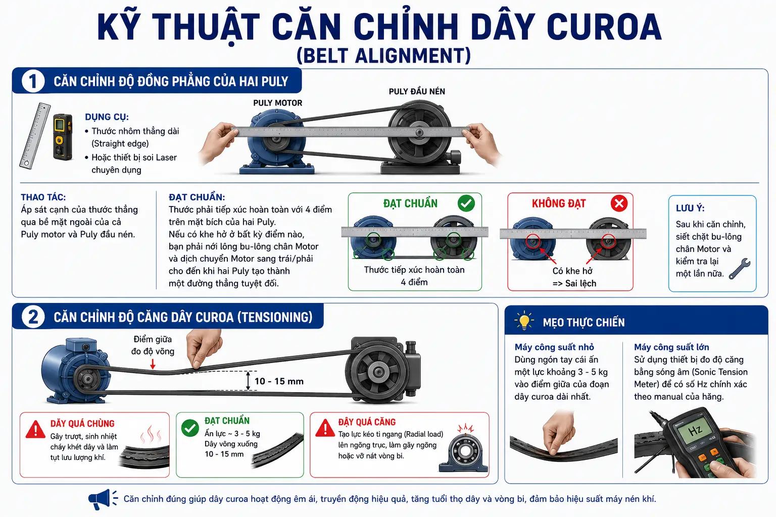 Kỹ thuật căn chỉnh dây curoa