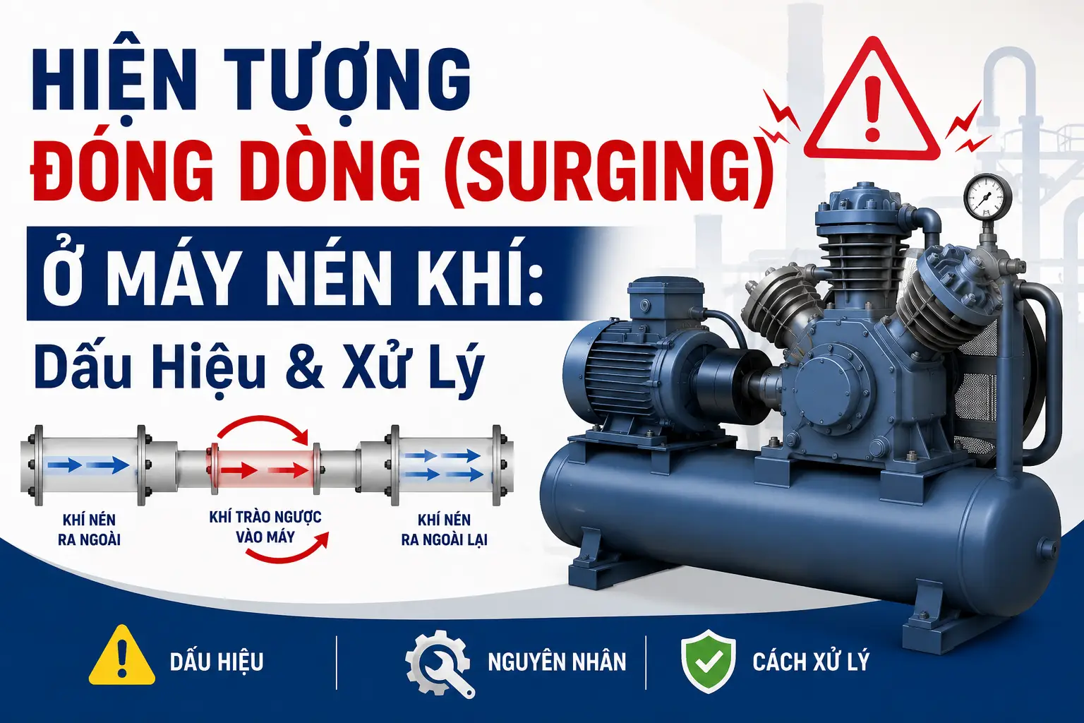 Hiện Tượng Đóng Dòng (Surging) Ở Máy Nén Khí: Dấu Hiệu & Xử Lý